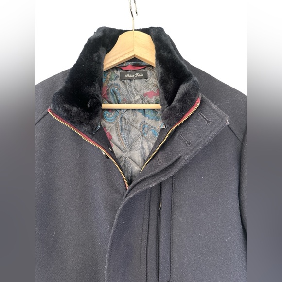 Ted Baker Men’s Bartley Wool Fur Collar Coat - Picture 5 of 14